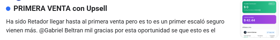 Publicación de primera venta con upsell
